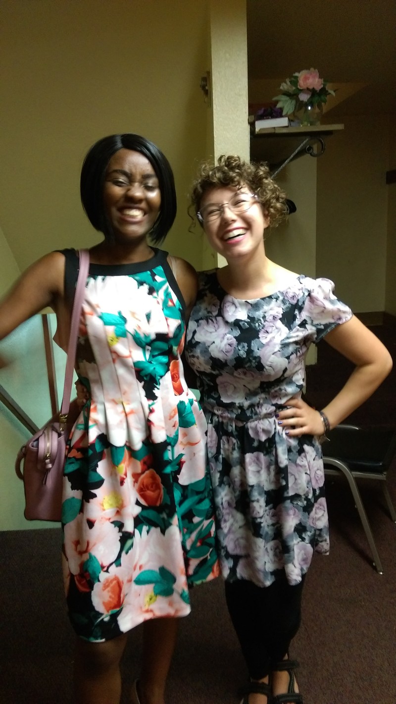 Laughing with my friend Dina after church a few weeks ago. Credit: Katelyn Skye Bennett