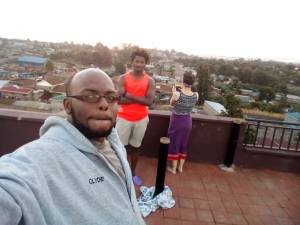 Waithaka sunset with the guys. PC: Wainana Leon Kinuhtia